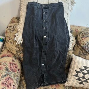 Amazon Black Denim Pencil Skirt